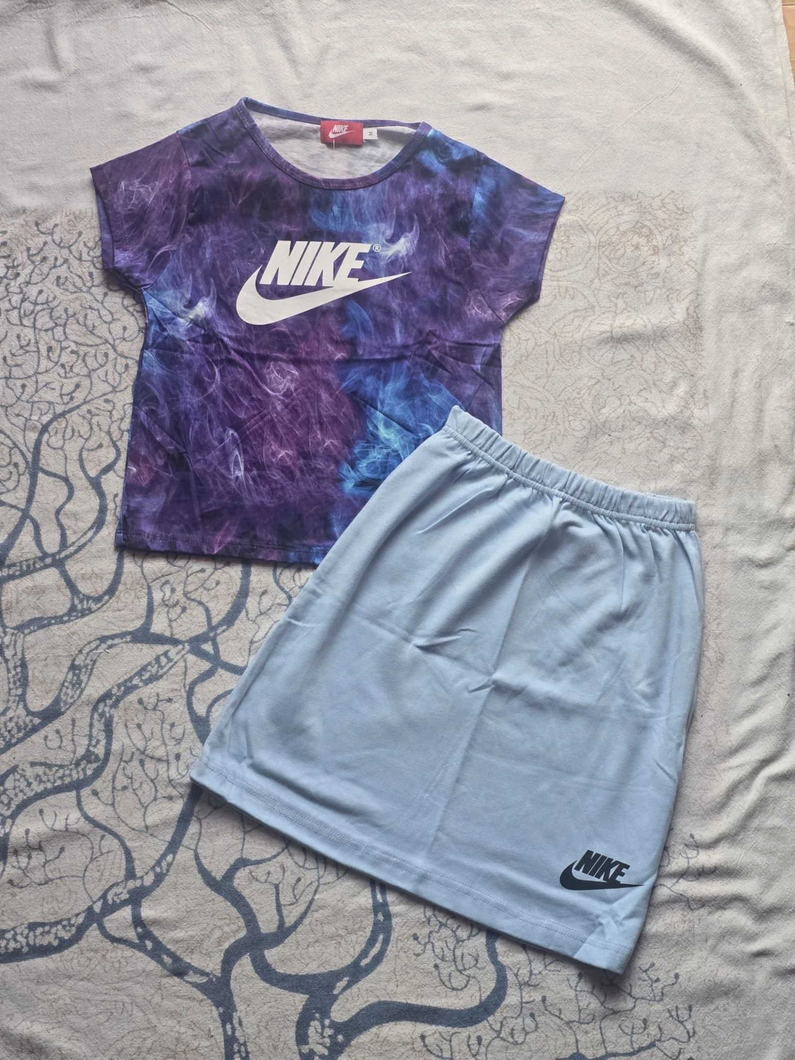 Cojunto nike de mujer talla s color azul falda Celeste 